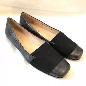 French Sole Metro Black Pebble/Elastic Flats
